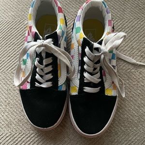 Girls Vans checkerboard size 1.